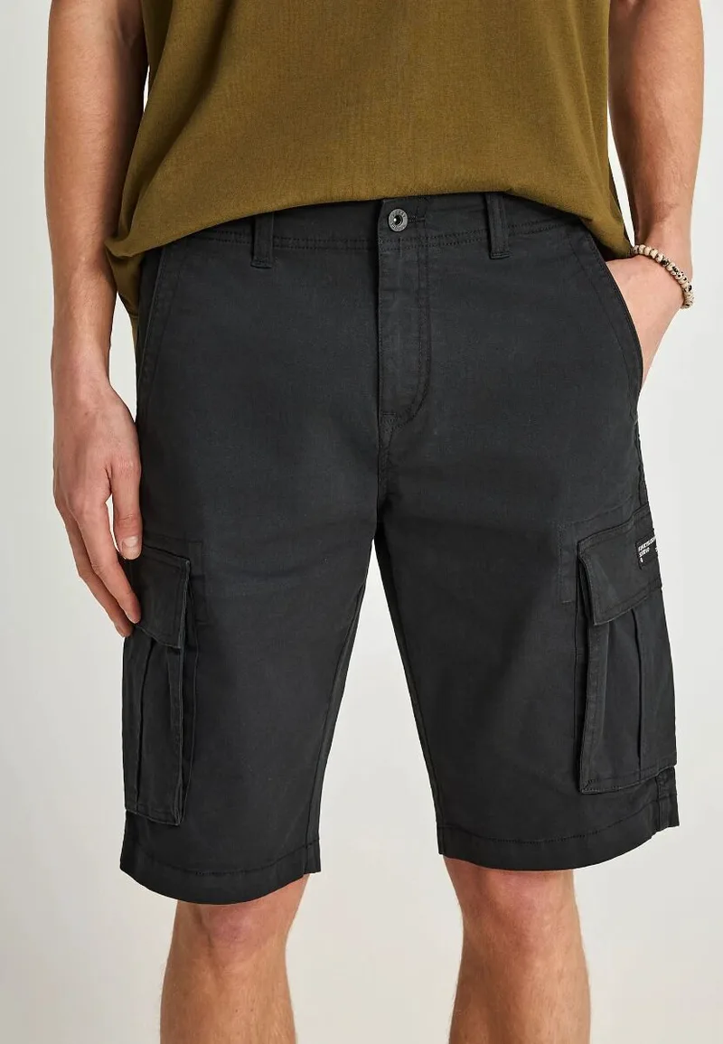 Funky Buddha Ανδρική cargo βερμούδα FBM013-002-03 Μαύρο