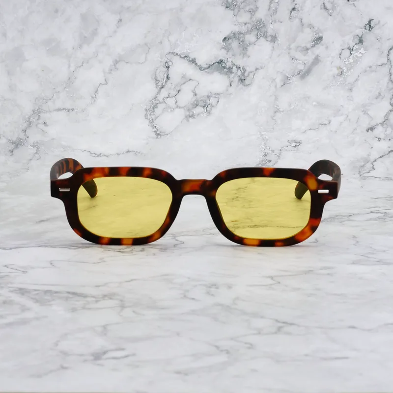 BROOK Tinted Sunglasses | Matt Tortoise | Yellow Shades | Explicit Poets Sunglasses