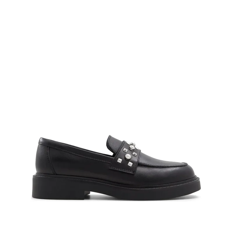 Μαύρο δερμάτινο loafer VERIMA