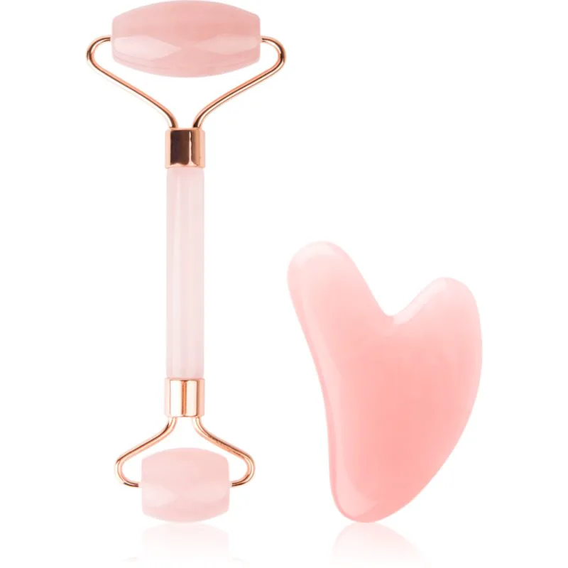 Brushworks Resin Rose Roller & Gua Sha σετ για φροντίδα της επιδερμίδας