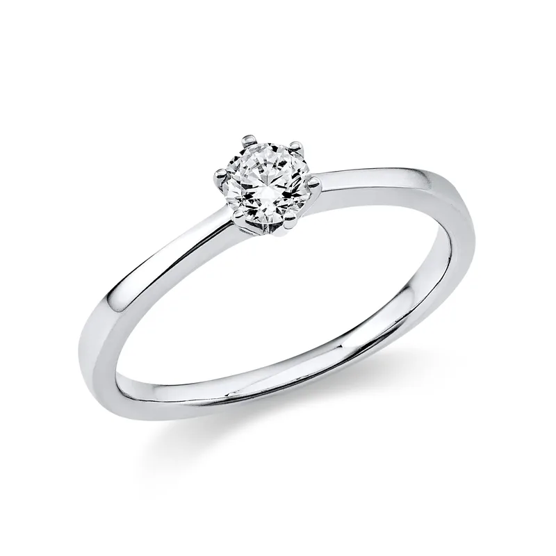 Diamond Group Μονόπετρο Δαχτυλίδι με Διαμάντι Brilliant από Λευκό Χρυσό 18 Καρατίων DDX575
