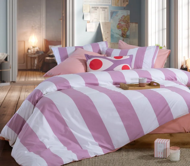Σετ Σεντόνια Διπλά 4 Τεμαχίων Nef-Nef Casual Vertia Mauve 200x270