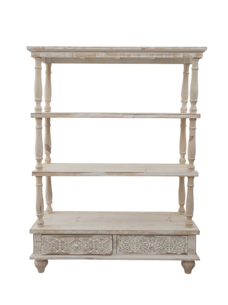Ραφιέρα Ξύλινη Αντικέ 99,5x40x131εκ. Zen Collection 25.29.51766 (Υλικό: Ξύλο, Χρώμα: Αντικέ) - ZEN COLLECTION - 25.29.51766