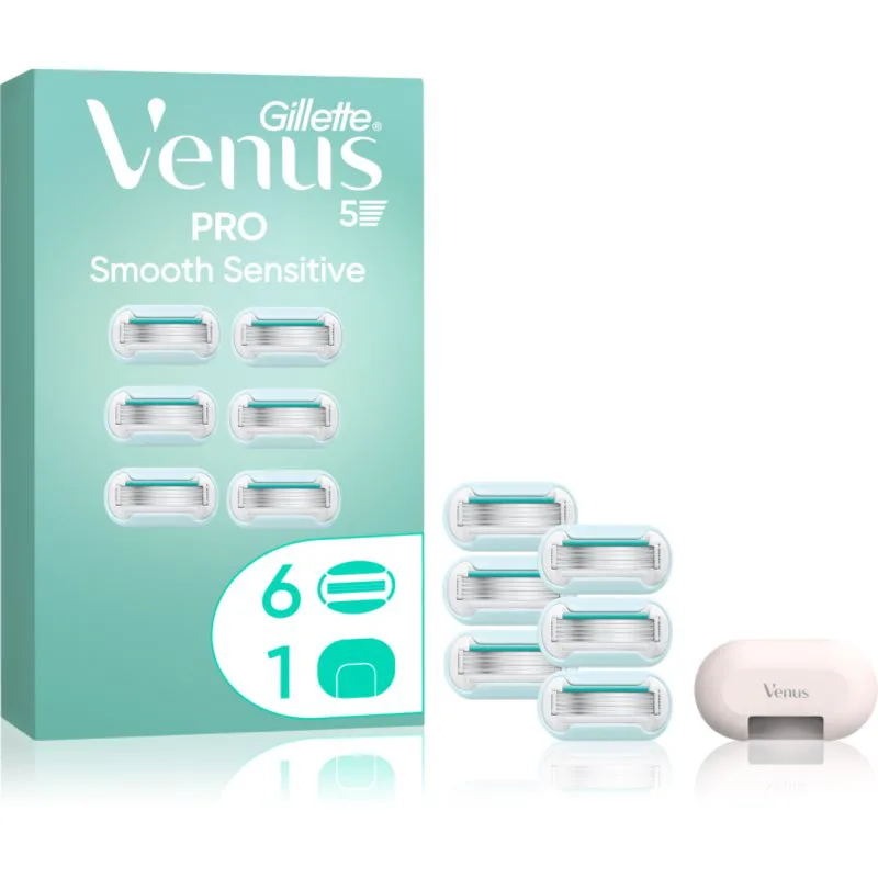 Gillette Venus PRO Smooth Sensitive ανταλλακτικές λεπίδες + προστατευτικό κάλυμμα 6 τμχ