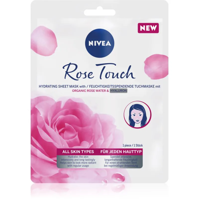 NIVEA Rose Touch υφασμάτινη μάσκα ενυδάτωσης 1 τμχ