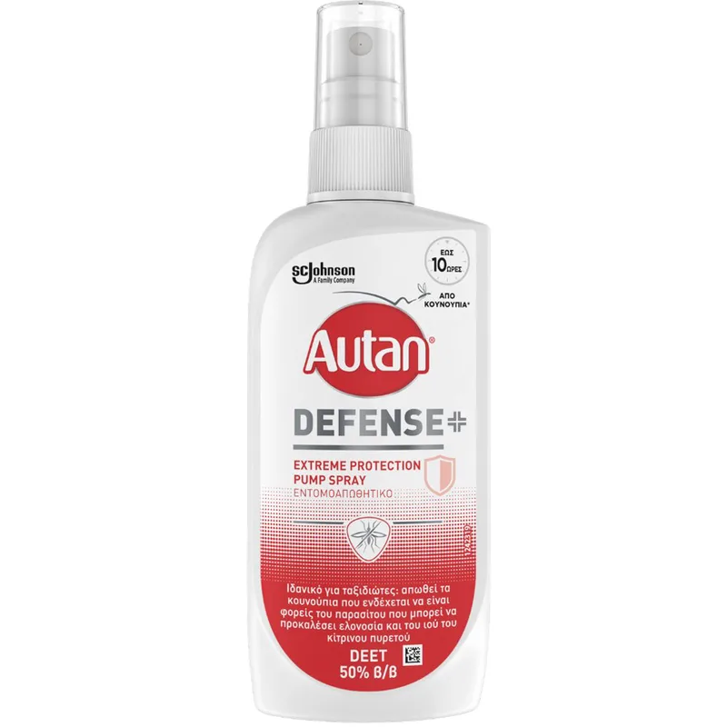 Autan Defense Extreme Protection Spray Εντομοαπωθητικό Spray Μακράς Διάρκειας Έως 10 Ώρες από τα Τσιμπήματα των Κοινών Σπιτικών Κουνουπιών & των Κουνουπιών Anopheles 100ml