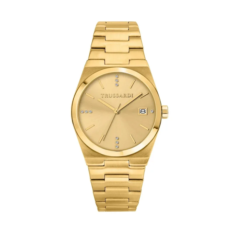 TRUSSARDI T-Milano - R2453175502, Χρυσό case with Stainless Steel Bracelet
