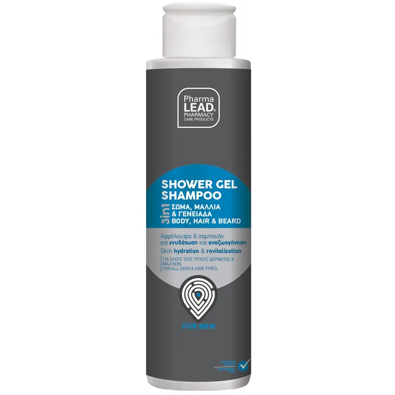 Pharmalead Men’s Shower Gel Shampoo Travel Size 100ml Ανδρικό Αφρόλουτρο & Σαμπουάν 3 σε 1 για Ενυδάτωση & Αναζωογόνηση