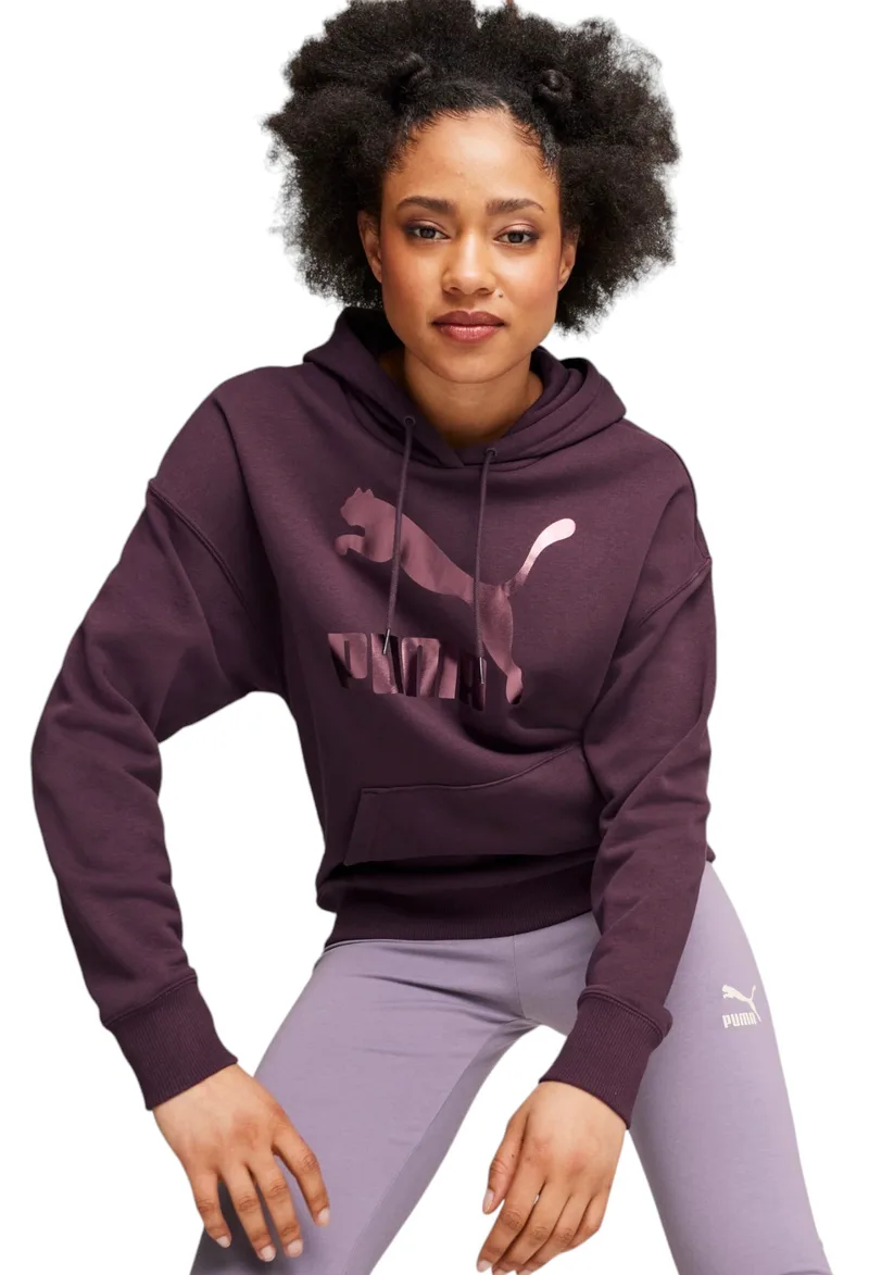 Μπλούζα Μακρυμάνικη Puma Classics Shiny Logo Hoodie 625595-44 Γυναικείο