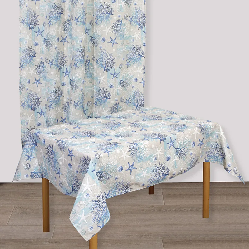 Τραπεζομάντηλο 140X140 Viopros Κοραλι Σιέλ (140x140)