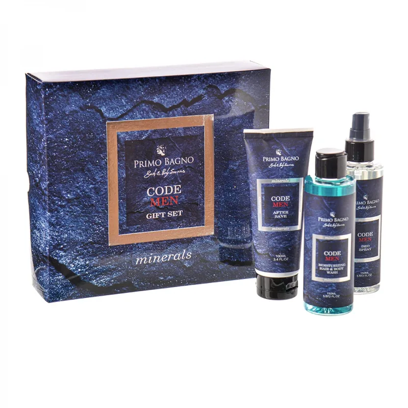 Beauty Box Code Men Minerals Shower Gel 150ml & Body Spray 150ml & After Shave 100ml