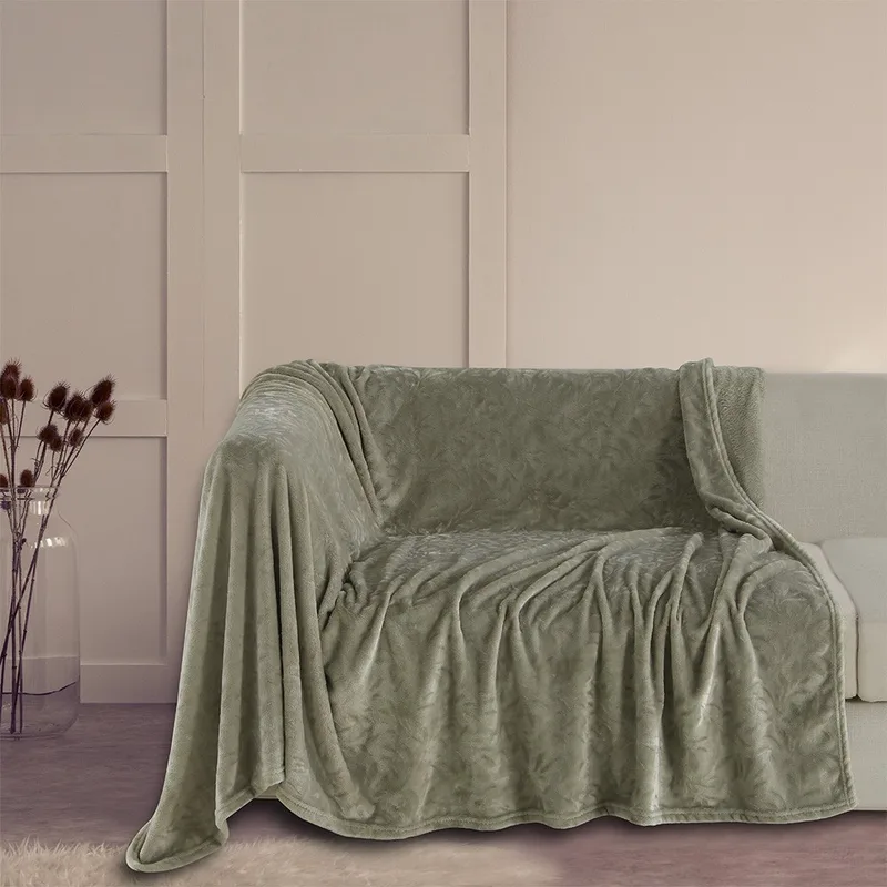 Ριχτάρι Flannel Διθέσιου 170x250εκ. Aria Olive Grey Melinen 20003802 (Ύφασμα: Polyester, Υλικό: Flannel 100%, Χρώμα: Γκρι) - MELINEN - 20003802
