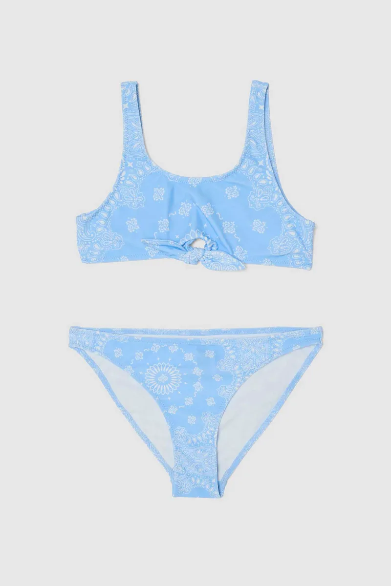 OVS παιδικό σετ μαγιό μπικίνι τοπ και σλιπ με paisley print (2 τεμάχια) - 002616886 Γαλάζιο