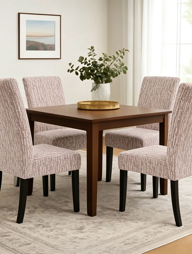 Ελαστικά καλύμματα τραπεζαρίας KLYRA BEIGE-5210186097113
