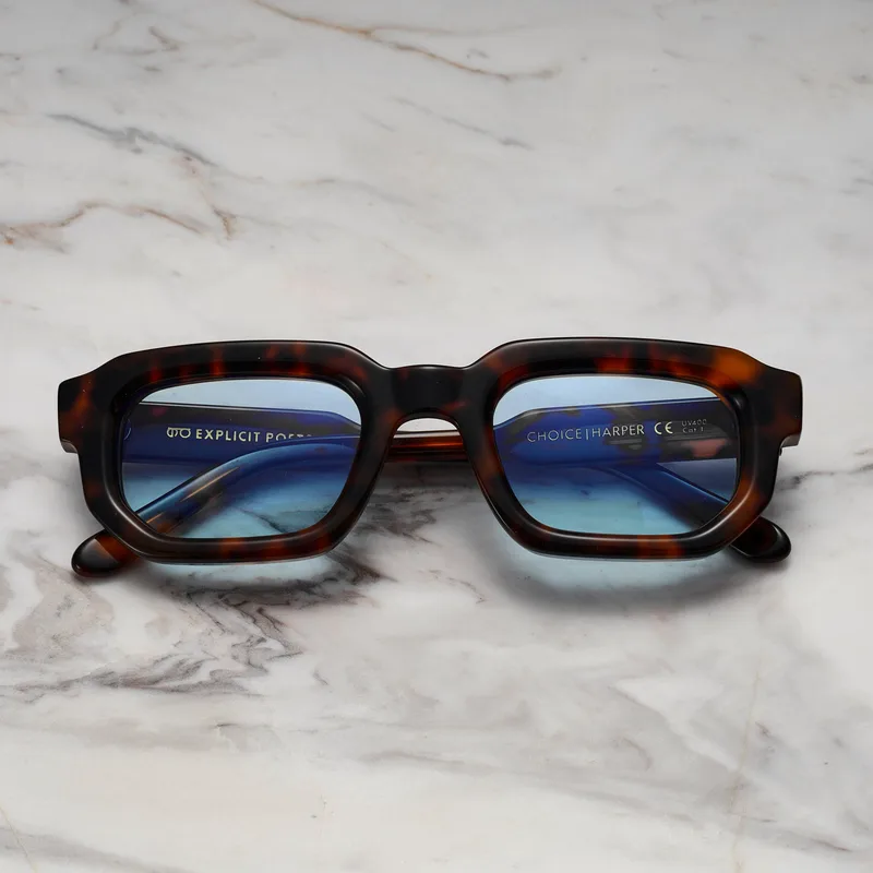 HARPER A7EP9 - HARPER - TORTOISE - BLUE Sunglasses | Tortoise | Blue Shades | Explicit Poets Sunglasses