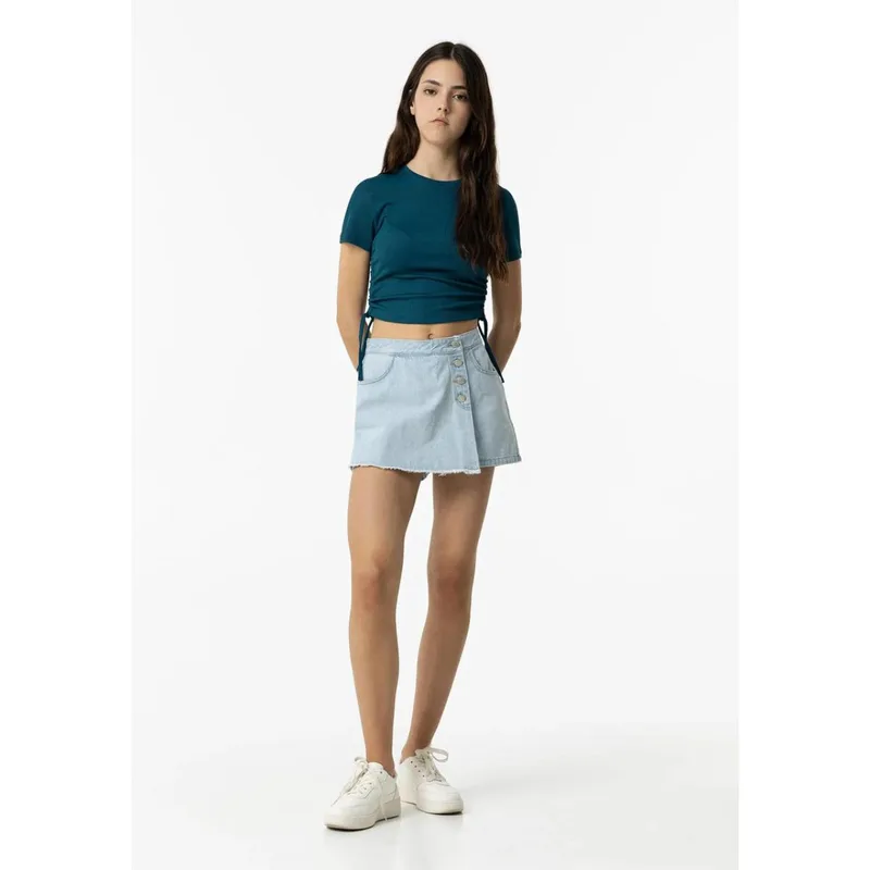 Σορτς skort τζιν κορίτσι Tiffosi-10054629-C10-Light Blue Denim