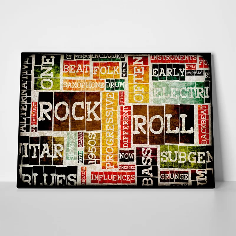 OUTLET Πινακας σε καμβά ROCK & ROLL 40cm x 30cm