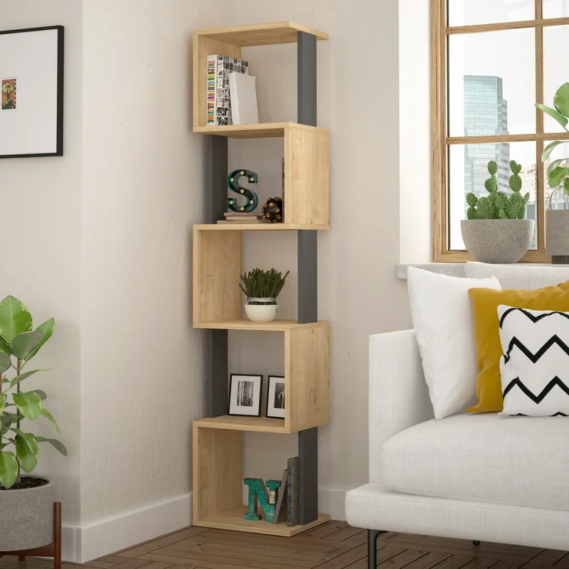 Βιβλιοθήκη Piri - Sonoma Oak, Anthracite 855Dte3704 (35x161x30)