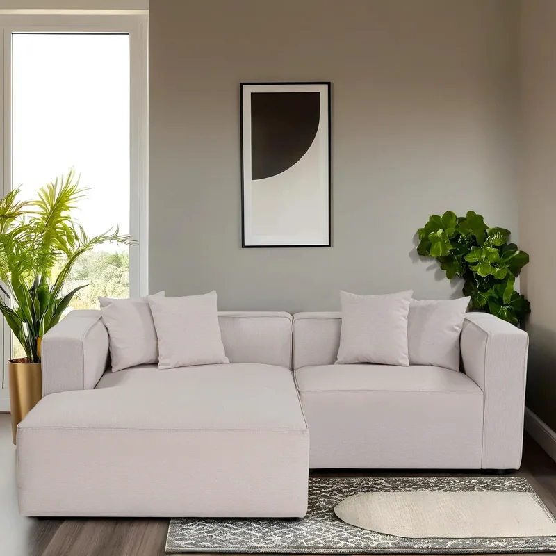 Γωνιακός Καναπές Mora Xl Corner Right (L1-Chlright) - Ecru 560Are2899 (230x69x180)