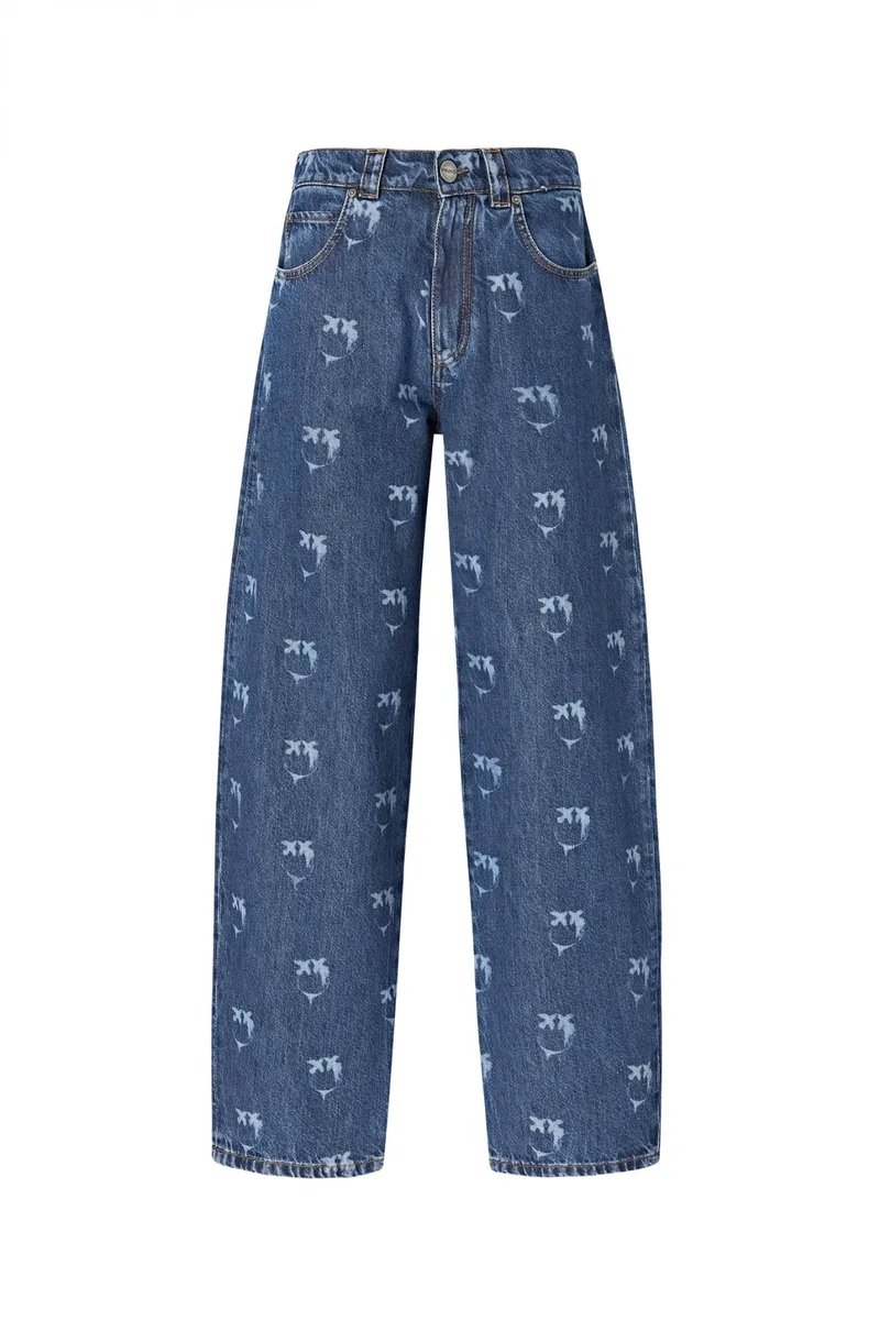 PINKO ΠΑΝΤΕΛΟΝΙ JEANS ELOISE EGG TROUSERS LOGO ΜΠΛΕ
