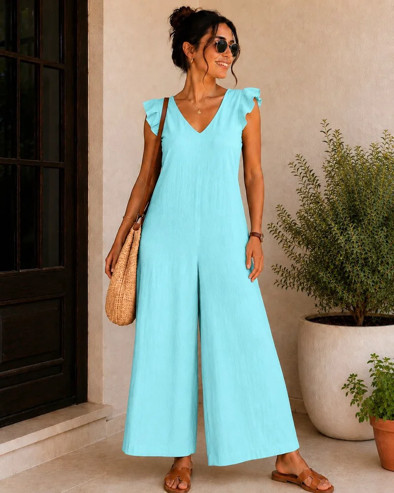Ολόσωμη Φόρμα Με Βολάν Μανίκια - Βεραμάν | Dress Up Βεραμάν