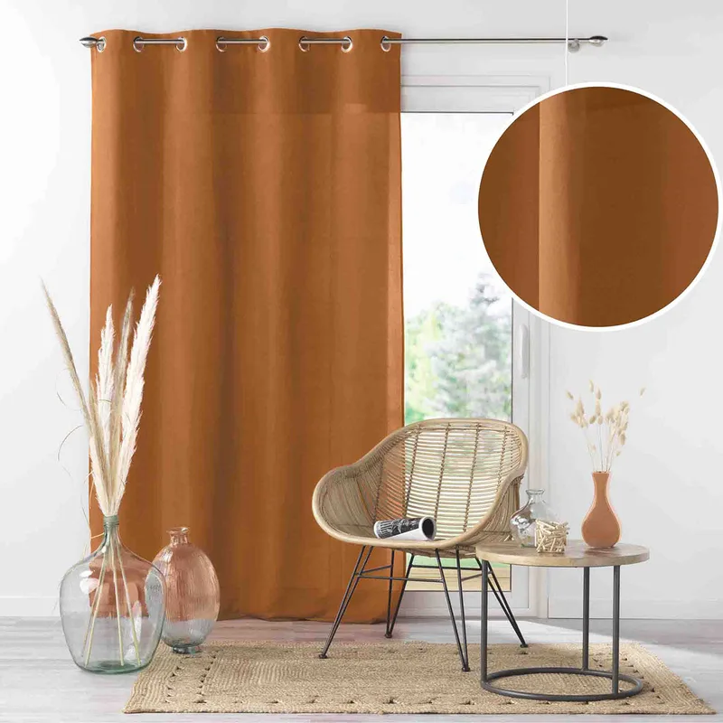 Κουρτίνα (140x280) Με Τρουκς L-C Absolu Camel Brown 1612593