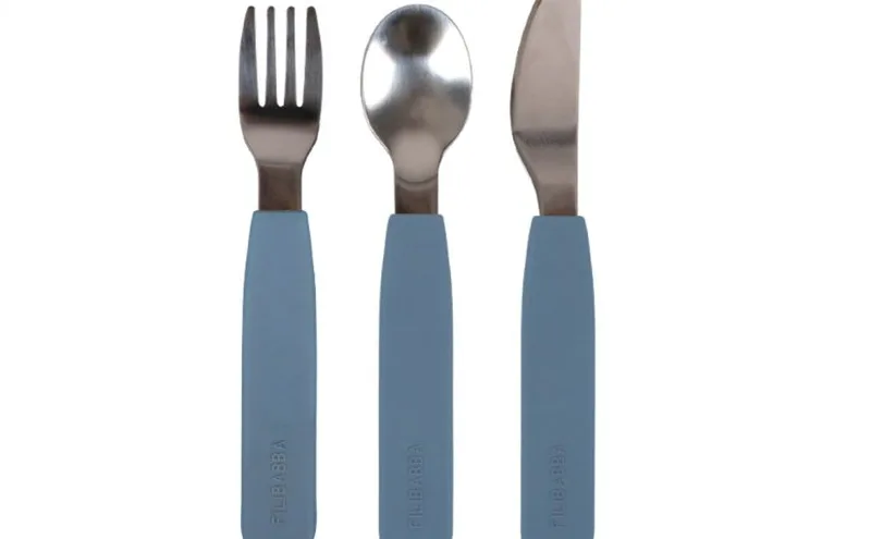 Filibabba Silicone Cutlery Set – Powder Blue