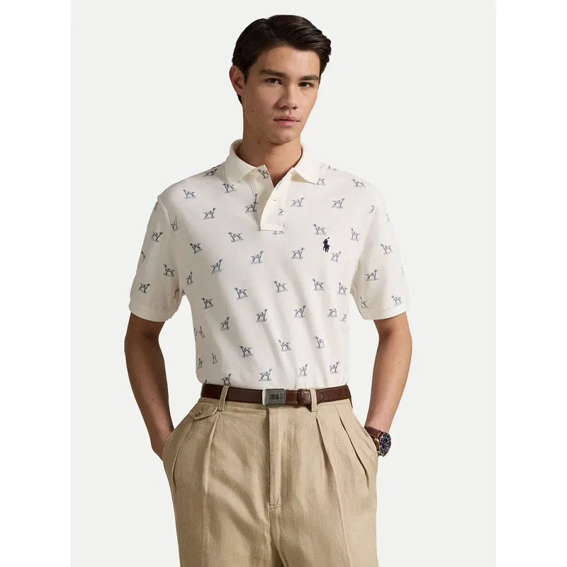 Polo Ralph Lauren Polo 710974597001 Εκρού Custom Slim Fit