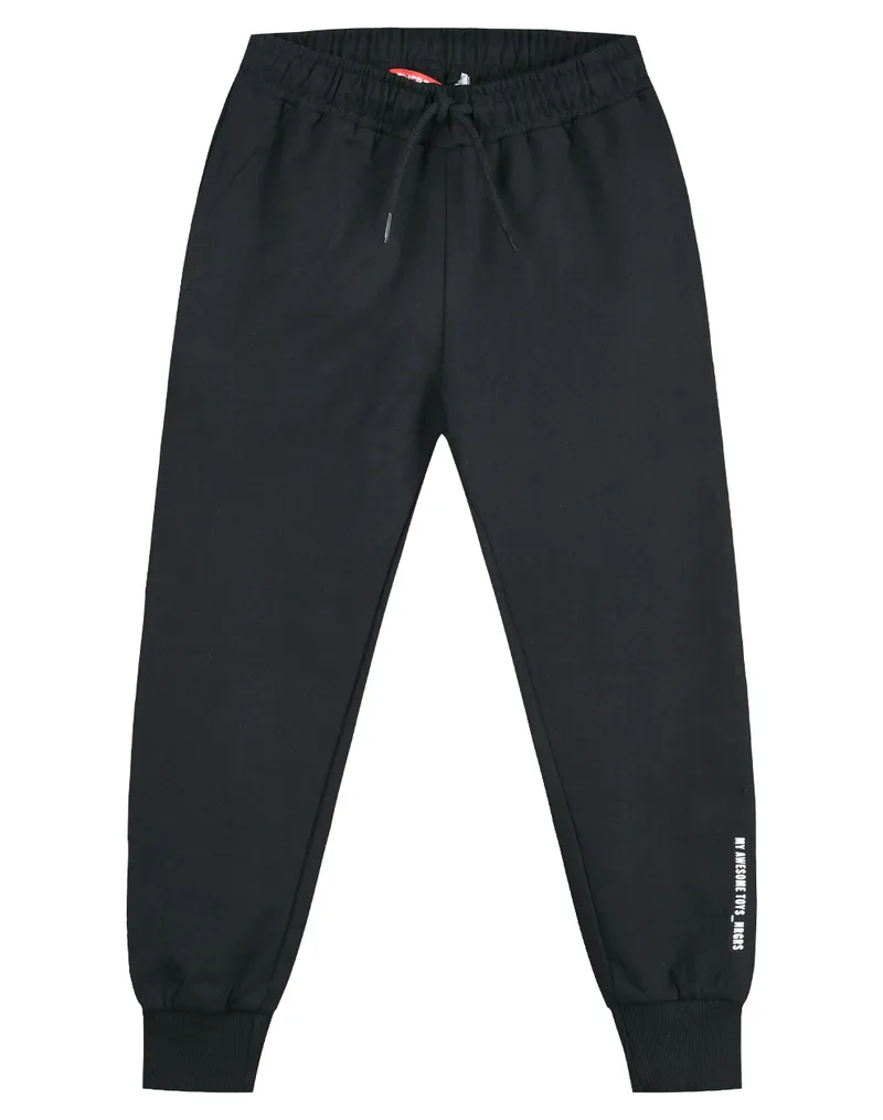 Παντελόνι Joggers αχνούδιαστο, με λάστιχο στη μέση για αγόρι - ΑΝΘΡΑΚΙ 12-123165-2