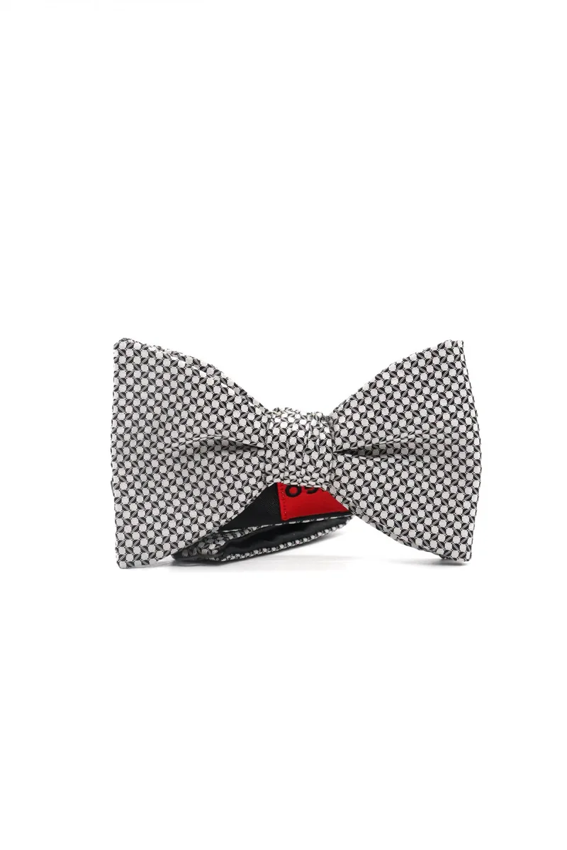 HUGO ΠΑΠΙΓΙΟΝ BOW TIE DRESSY ΜΙΚΡΟΣΧΕΔΙΟ ΛΕΥΚΟ-ΜΑΥΡΟ