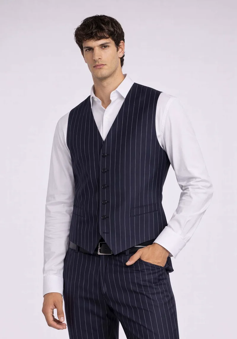 Fragosto Γιλέκο της σειράς Stripe - FRV6216 026 002 Blue