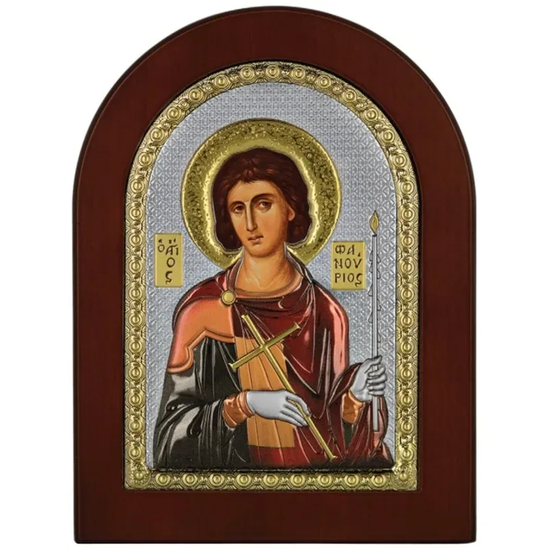 Ασημένια εικόνα Άγιος Φανούριος MA-E1139-DX-C MA-E1139-DX-C Ασήμι