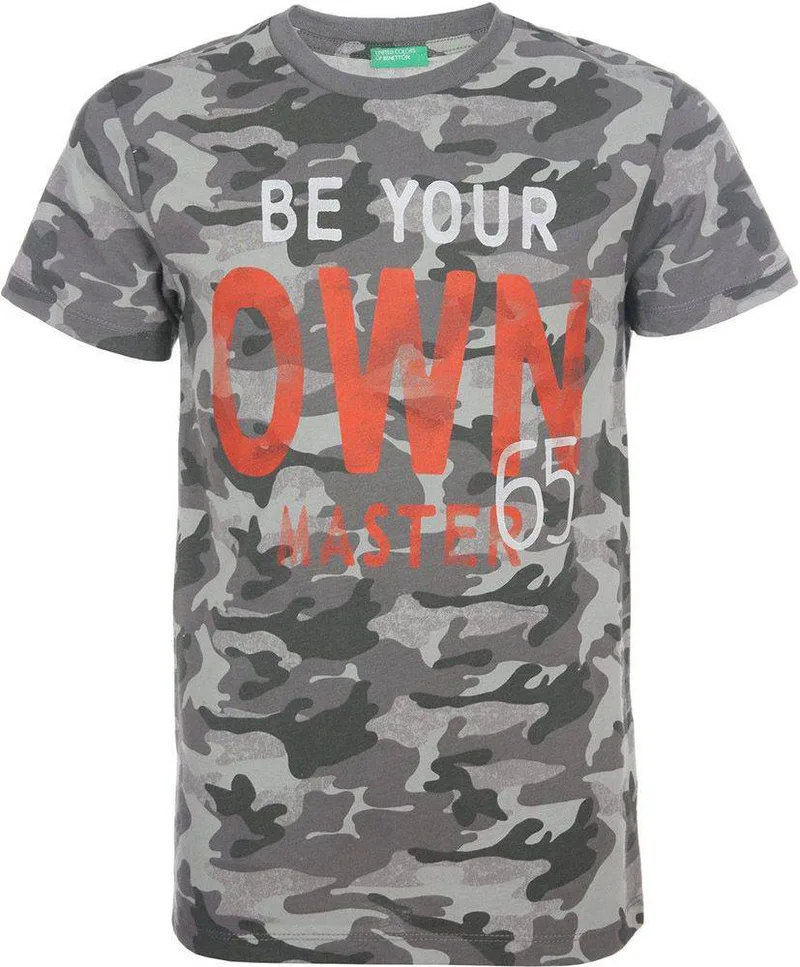 T-SHIRT BENETTON FUNZIONE BOY CAMO ΓΚΡΙ (82 CM)-(1-2 ΕΤΩΝ)