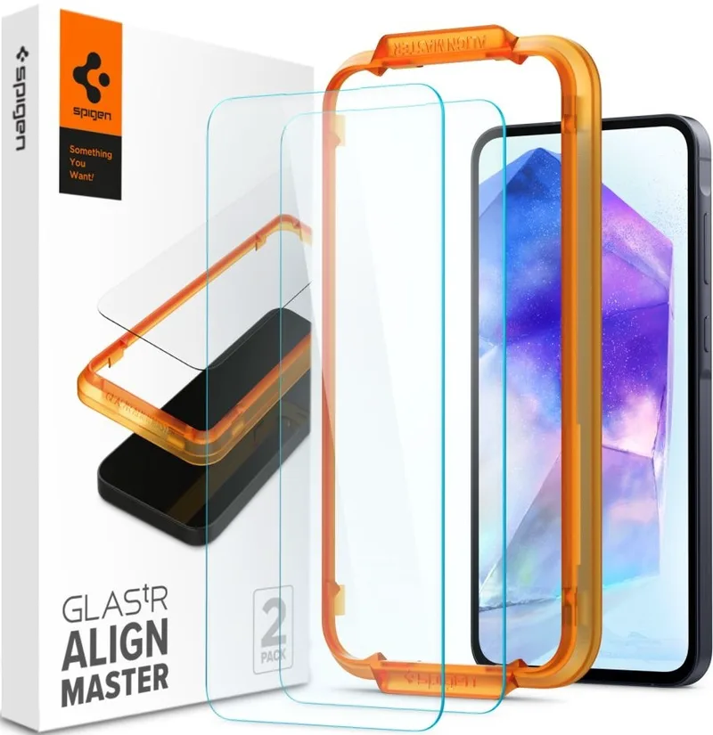 Αντιχαρακτικό Γυάλινο Tempered Glass - Samsung Galaxy A55 - Spigen GLAS.tR ALIGNmaster - Clear - 2 Τεμάχια (AGL07775)