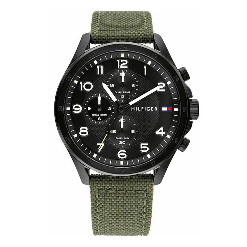 TOMMY HILFIGER Axel Khaki Fabric Strap 1792006
