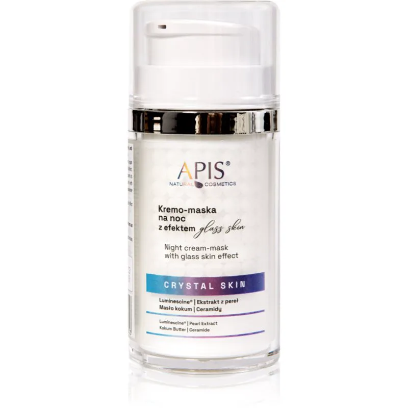 Apis Natural Cosmetics Crystal Skin κρέμα νύχτας-μάσκα για λαμπρότητα και ενυδάτωση 50 ml