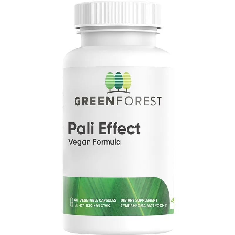 Green Forest Vitamins Pali Effect Συμπλήρωμα Διατροφής Ρίζας Γλυκόριζας, Εκχυλίσματος Αλθαίας & Αλόης με Φλοιό Φτελιάς για την Αντιμετώπιση της Παλινδόμισης, Καούρας & Φουσκώματος 60veg.caps