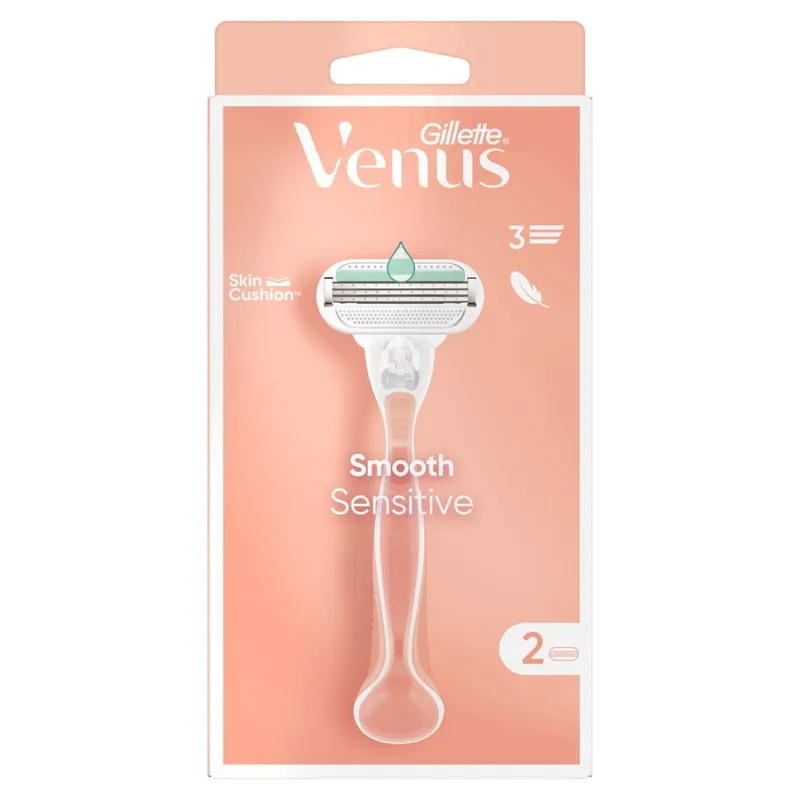 Gillette Venus Smooth Sensitive Γυναικεία Ξυριστική Μηχανή + 2 Κεφαλές