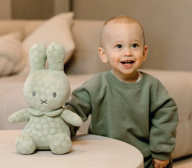 Λούτρινο Από Βελουτέ Ύφασμα 30cm Πράσινο Miffy Flowers