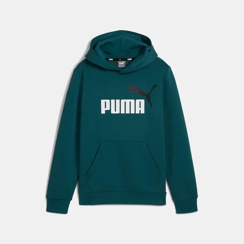PUMA ESSENTIALS+ TWO TONE BIG LOGO HOODIE ΠΡΑΣΙΝΟ