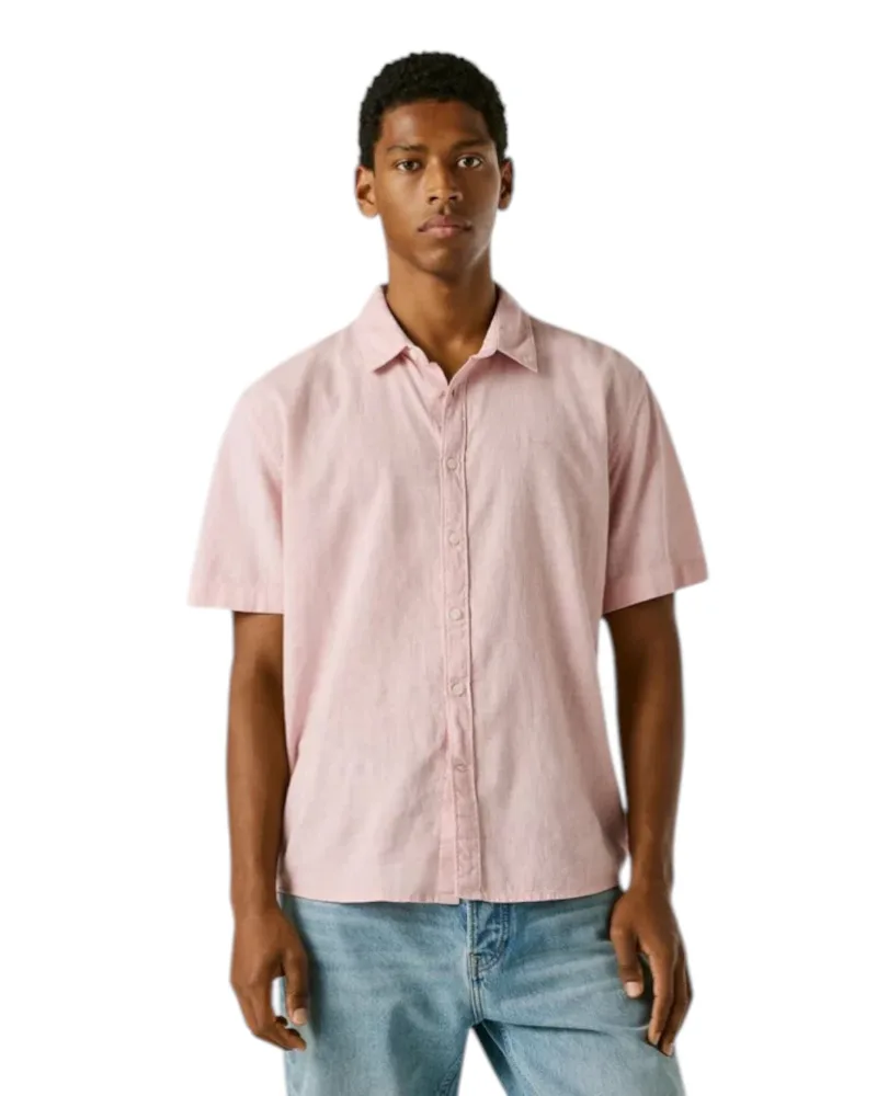 Pepe Jeans Ανδρικό Κοντομάνικο Πουκάμισο Percy PM3091193-315 Ροζ