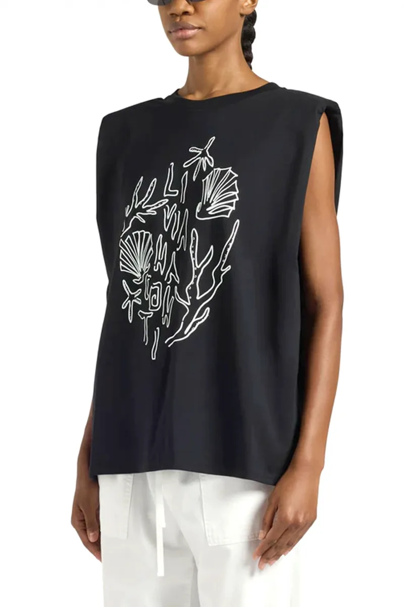 LIVIANA CONTI TANK TOP KAYLA LOGO ΜΑΥΡΟ