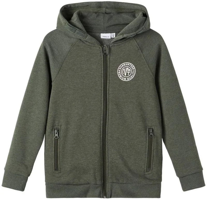 HOODIE ΜΕ ΦΕΡΜΟΥΑΡ NAME IT 13196337 NKMSOLLOW ΣΚΟΥΡΟ ΠΡΑΣΙΝΟ (122-128 CM)-(7-8 ΕΤΩΝ)