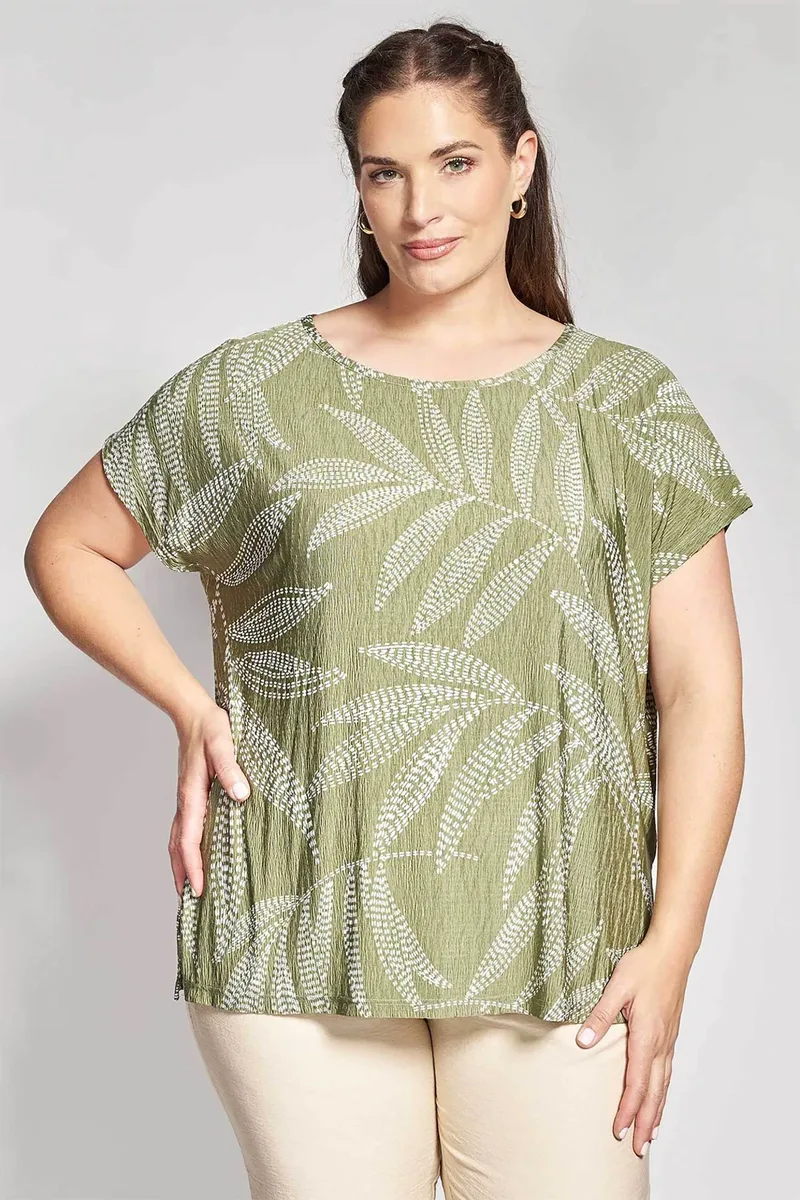 Parabita γυναικεία μπλούζα με floral print - 012610100107 Χακί