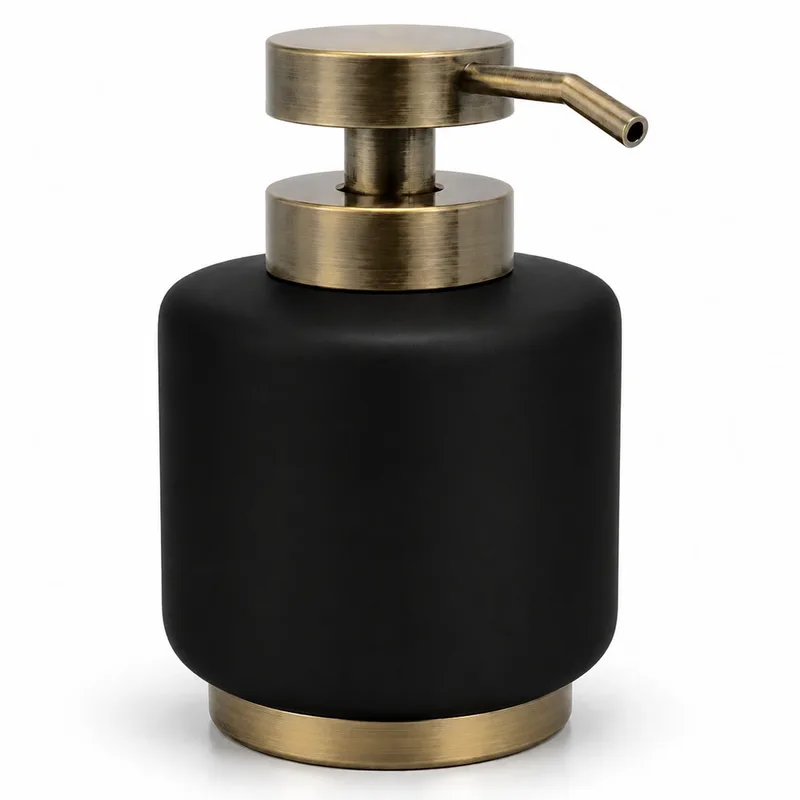 Dispenser Θήκη Για Κρεμοσάπουνο Poluresin Black Antique Χρυσό