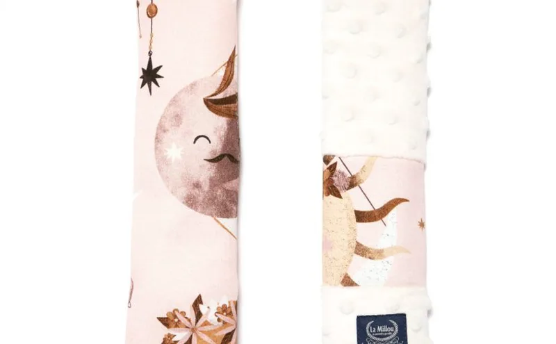 Jersey Seat Belt Cover Fly me to the Moon Nude Minky Ecru