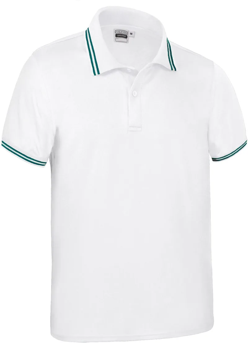 Κοντομάνικο Polo Shirt SAGANO Valento POVASAGBV White-Kelly Green