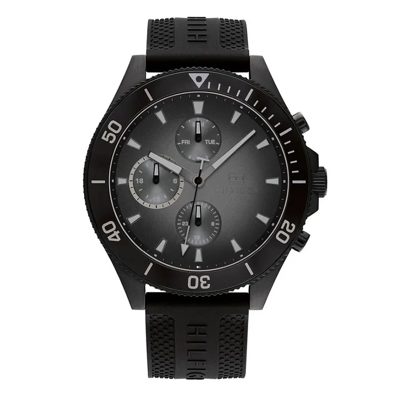 TOMMY HILFIGER Larson Black Rubber Strap 1791921
