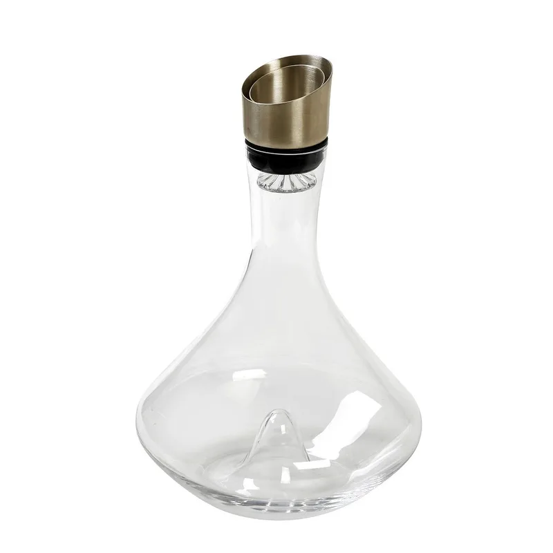 Καράφα Γυάλινη Διάφανη-Χρυσή ESPIEL 2300ml-19,5x19,5x29,5εκ. TOB102 (Υλικό: Γυαλί, Χρώμα: Χρυσό ) - ESPIEL - TOB102