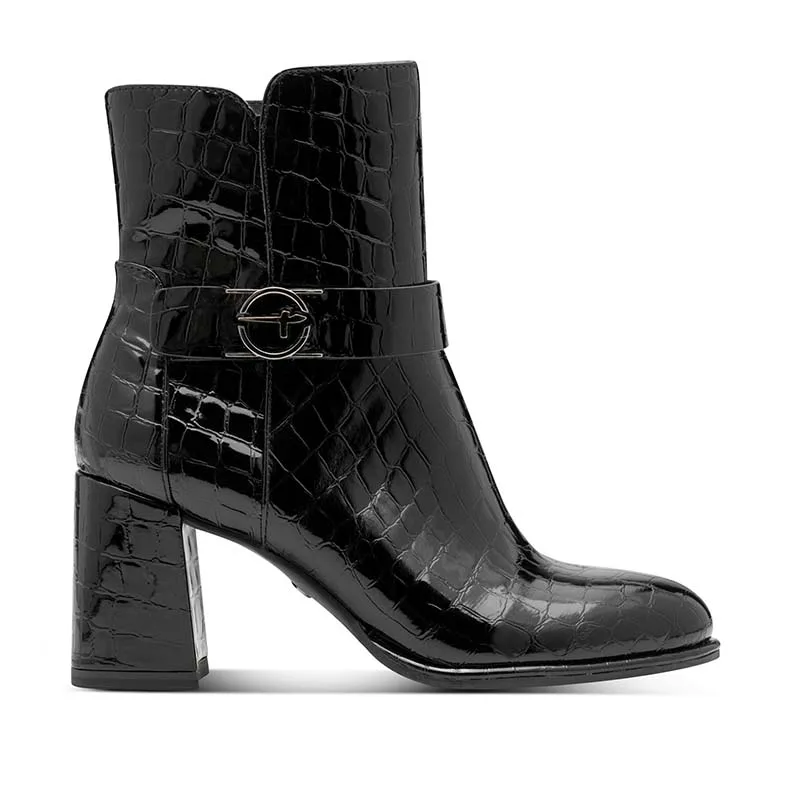 Tamaris ESSENTIALS ΓΥΝΑΙΚΕΙΟ ΜΠΟΤΑΚΙ 1-25337-45 028 BLACK CROCO